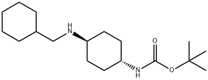 tert-Butyl (1R*,4R*)-4-[(cyclohexylmethyl)amino]cyclohexylcarbamate Structure