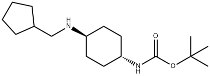 tert-Butyl (1R*,4R*)-4-[(cyclopentylmethyl)amino]cyclohexylcarbamate 구조식 이미지