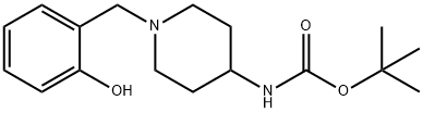 tert-Butyl 1-(2-hydroxybenzyl)piperidin-4-ylcarbamate 구조식 이미지