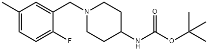 tert-Butyl 1-(2-fluoro-5-methylbenzyl)piperidin-4-ylcarbamate 구조식 이미지