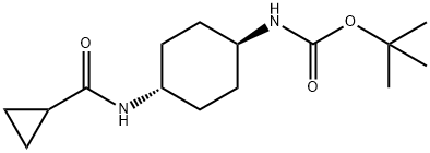 tert-Butyl (1R*,4R*)-4-(cyclopropanecarbonylamino)cyclohexylcarbamate Structure