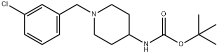 tert-Butyl 1-(3-chlorobenzyl)piperidin-4-ylcarbamate 구조식 이미지