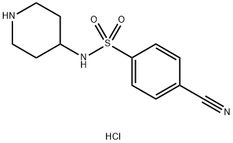 4-Cyano-N-piperidin-4-yl-benzenesulfonamide hydrochloride Structure