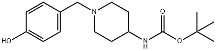 tert-Butyl 1-(4-hydroxybenzyl)piperidin-4-ylcarbamate 구조식 이미지