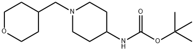 tert-Butyl 1-[(tetrahydro-2H-pyran-4-yl)methyl]piperidin-4-ylcarbamate Structure