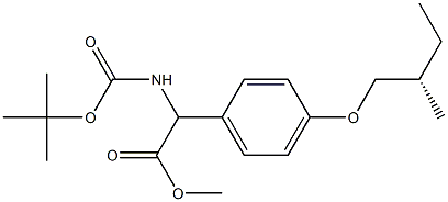 methyl 2-(tert-butoxycarbonylamino)-2-(4-((S)-2-methylbutoxy)phenyl)acetate 구조식 이미지