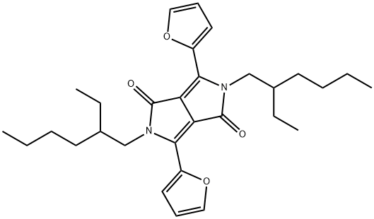2,5-bis(2-ethylhexyl)-3,6-di(furan-2-yl)pyrrolo[3,4-c]pyrrole-1,4(2H,5H)-dione 구조식 이미지