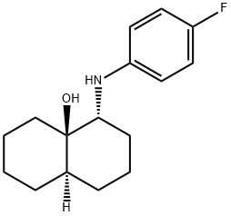 (4R,4aR,8aR)-4-((4-fluorophenyl)amino)decahydronaphthalen-4a-ol 구조식 이미지
