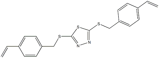 1,3,4-Thiadiazole, 2,5-bis[[(4-ethenylphenyl)methyl]thio]- Structure