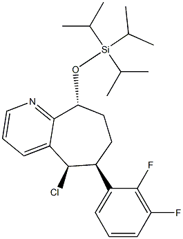 [(5R,6S,9R)-5-chloro-6-(2,3-difluorophenyl)-6,7,8,9-tetrahydro-5H-cyclohepta[b]pyridin-9-yl]oxy-tri(propan-2-yl)silane 구조식 이미지