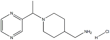 [1-(1-pyrazin-2-ylethyl)piperidin-4-yl]methanamine:hydrochloride Structure