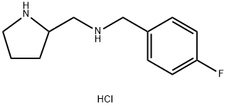 N-(4-FLUOROBENZYL)-1-(PYRROLIDIN-2-YL)METHANAMINE HYDROCHLORIDE 구조식 이미지