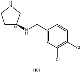 (S)-N-(3,4-DICHLOROBENZYL)PYRROLIDIN-3-AMINE HYDROCHLORIDE 구조식 이미지