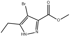 4-Bromo-5-ethyl-2H-pyrazole-3-carboxylic acid methyl ester 구조식 이미지