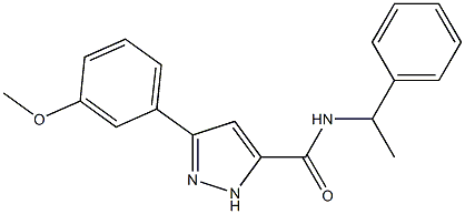 3-(3-methoxyphenyl)-N-(1-phenylethyl)-1H-pyrazole-5-carboxamide Structure