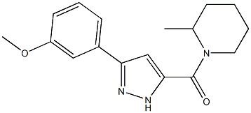 [3-(3-methoxyphenyl)-1H-pyrazol-5-yl]-(2-methylpiperidin-1-yl)methanone Structure