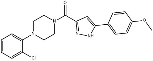 [4-(2-chlorophenyl)piperazin-1-yl]-[3-(4-methoxyphenyl)-1H-pyrazol-5-yl]methanone Structure