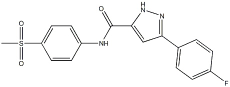 3-(4-fluorophenyl)-N-(4-methylsulfonylphenyl)-1H-pyrazole-5-carboxamide Structure