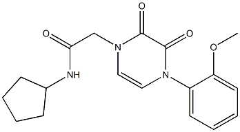 N-cyclopentyl-2-[4-(2-methoxyphenyl)-2,3-dioxopyrazin-1-yl]acetamide Structure