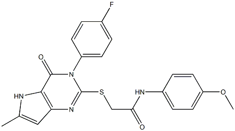 2-[[3-(4-fluorophenyl)-6-methyl-4-oxo-5H-pyrrolo[3,2-d]pyrimidin-2-yl]sulfanyl]-N-(4-methoxyphenyl)acetamide Structure