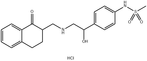 Benzonitrile, 4-[2-(4,4-dimethyl-2-oxo-3-oxazolidinyl)-4-thiazolyl]-Methanesulfonamide, N-[4-[1-hydroxy-2-[[(1,2,3,4-tetrahydro-1-oxo-2-naphthalenyl)methyl]amino]ethyl]phenyl]-, hydrochloride Structure