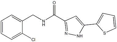 N-[(2-chlorophenyl)methyl]-5-thiophen-2-yl-1H-pyrazole-3-carboxamide Structure