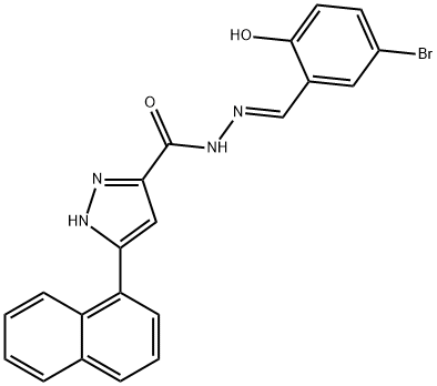 (E)-N-(5-bromo-2-hydroxybenzylidene)-3-(naphthalen-1-yl)-1H-pyrazole-5-carbohydrazide Structure