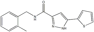 N-[(2-methylphenyl)methyl]-5-thiophen-2-yl-1H-pyrazole-3-carboxamide Structure