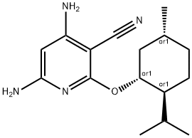 4,6-Diamino-(R)-2-((S)-2-isopropyl-(R)-5-methyl-cyclohexyloxy)-nicotinonitrile Structure