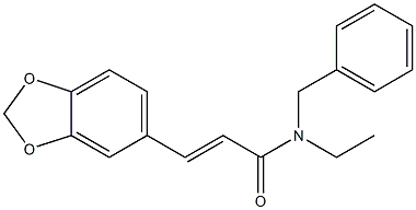 (E)-3-(1,3-benzodioxol-5-yl)-N-benzyl-N-ethylprop-2-enamide Structure