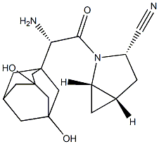 (1S,3S,5S)-2-[(2S)-2-amino-2-(3,5-dihydroxy-1-adamantyl)acetyl]-2-azabicyclo[3.1.0]hexane-3-carbonitrile Structure