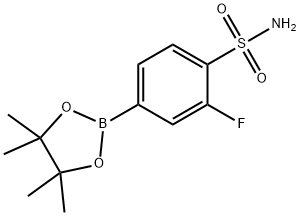 BENZENESULFONAMIDE, 2-FLUORO-4-(4,4,5,5-TETRAMETHYL-1,3,2-DIOXABOROLAN-2-YL)- 구조식 이미지