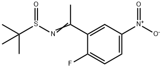 2-Propanesulfinamide, N-[1-(2-fluoro-5-nitrophenyl)ethylidene]-2-methyl- Structure