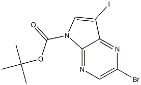 tert-Butyl 2-bromo-7-iodo-5H-pyrrolo[2,3-b]pyrazine-5-carboxylate Structure