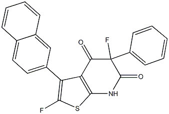 2,5-difluoro-3-(naphthalen-2-yl)-5-phenyl-4H,5H,6H,7H-thieno[2,3-b]pyridine-4,6-dione Structure