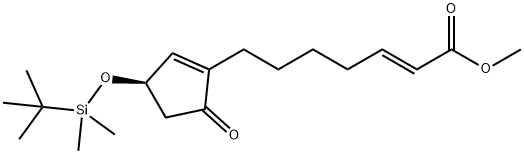 (R,E)-methyl 7-(3-((tert-butyldimethylsilyl)oxy)-5-oxocyclopent-1-en-1-yl)hept-2-enoate Structure
