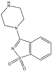 1,2-Benzisothiazole, 3-(1-piperazinyl)-, 1,1-dioxide 구조식 이미지