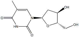 1-((2R,4R,5S)-4-hydroxy-5-(hydroxymethyl)tetrahydrofuran-2-yl)-5-methylpyrimidine-2,4(1H,3H)-dione 구조식 이미지