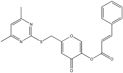 [6-[(4,6-dimethylpyrimidin-2-yl)sulfanylmethyl]-4-oxopyran-3-yl] (E)-3-phenylprop-2-enoate Structure