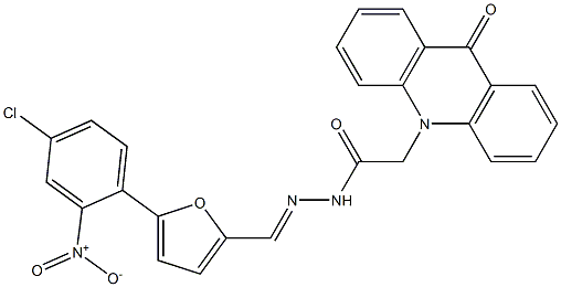 N-[(E)-[5-(4-chloro-2-nitrophenyl)furan-2-yl]methylideneamino]-2-(9-oxoacridin-10-yl)acetamide Structure