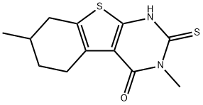 2-Mercapto-3,7-dimethyl-5,6,7,8-tetrahydro-3H-benzo[4,5]thieno[2,3-d]pyrimidin-4-one 구조식 이미지