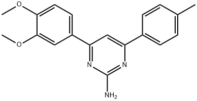 4-(3,4-dimethoxyphenyl)-6-(4-methylphenyl)pyrimidin-2-amine 구조식 이미지