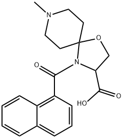 8-methyl-4-(naphthalene-1-carbonyl)-1-oxa-4,8-diazaspiro[4.5]decane-3-carboxylic acid 구조식 이미지