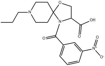 4-(3-nitrobenzoyl)-8-propyl-1-oxa-4,8-diazaspiro[4.5]decane-3-carboxylic acid 구조식 이미지