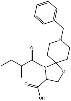 8-benzyl-4-(2-methylbutanoyl)-1-oxa-4,8-diazaspiro[4.5]decane-3-carboxylic acid 구조식 이미지