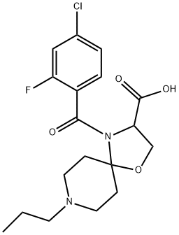 4-(4-chloro-2-fluorobenzoyl)-8-propyl-1-oxa-4,8-diazaspiro[4.5]decane-3-carboxylic acid 구조식 이미지