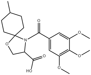 8-methyl-4-(3,4,5-trimethoxybenzoyl)-1-oxa-4-azaspiro[4.5]decane-3-carboxylic acid 구조식 이미지