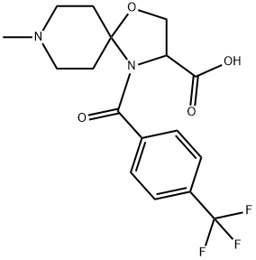 8-methyl-4-[4-(trifluoromethyl)benzoyl]-1-oxa-4,8-diazaspiro[4.5]decane-3-carboxylic acid Structure