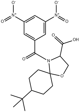 8-tert-butyl-4-(3,5-dinitrobenzoyl)-1-oxa-4-azaspiro[4.5]decane-3-carboxylic acid 구조식 이미지