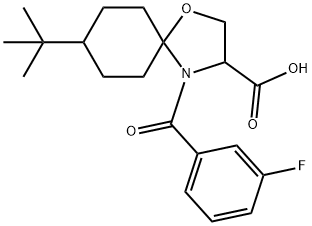 8-tert-butyl-4-(3-fluorobenzoyl)-1-oxa-4-azaspiro[4.5]decane-3-carboxylic acid Structure